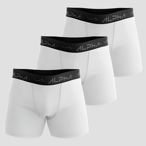 Kit 3 Cuecas Boxer Cotton Branca - Alpha