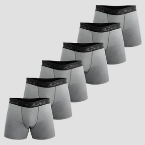 Kit 6 Cuecas Boxer Mescla Cotton Cinza - Alpha
