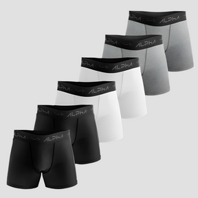 Kit 6 Cuecas Boxer Cotton - Alpha