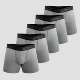 Kit 5 Cuecas Boxer Cotton Mescla Cinza - Alpha