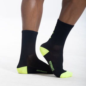 Meia Performance Alpha - Preto Neon
