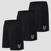 Kit 3 Shorts Pretos Dry Fit Lobo