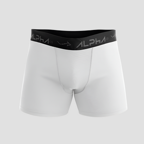 Kit 5 Cuecas Boxer Cotton Branca - Alpha