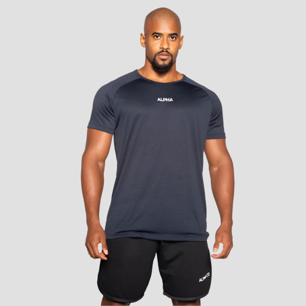 Camiseta Dry Fit Essential Mescla Marinho