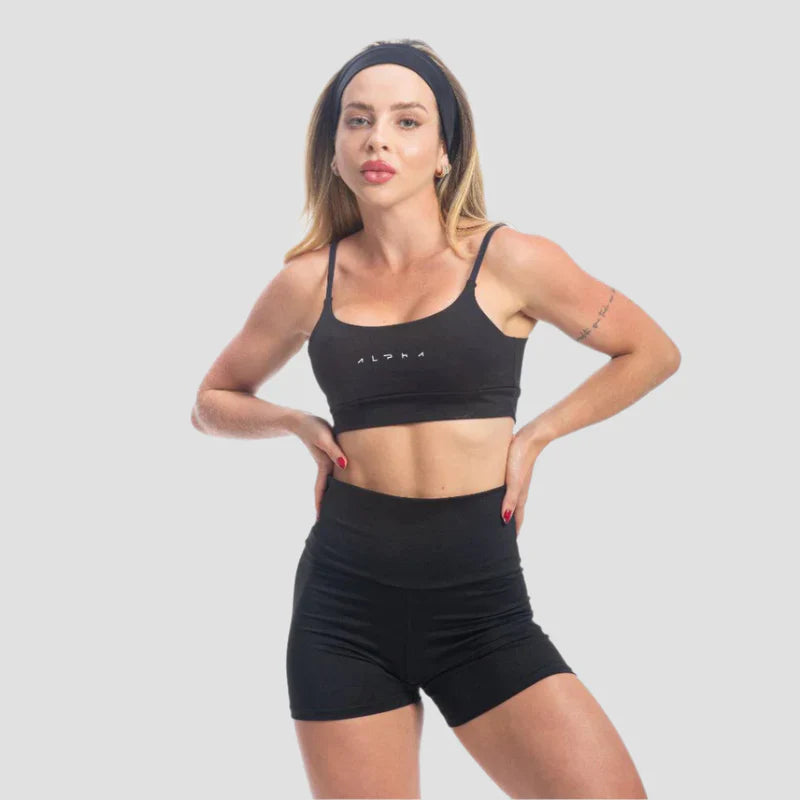 Conjunto Basic Feminino Top e Short - New Horizon Preto