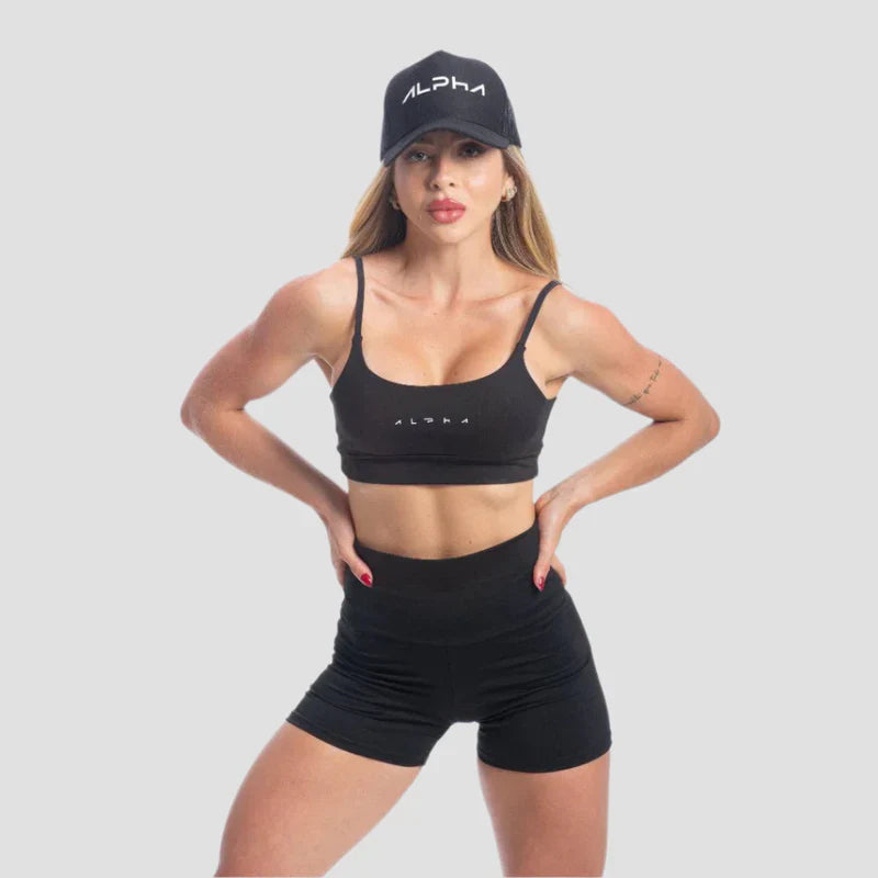 Conjunto Basic Feminino Top e Short - New Horizon Preto