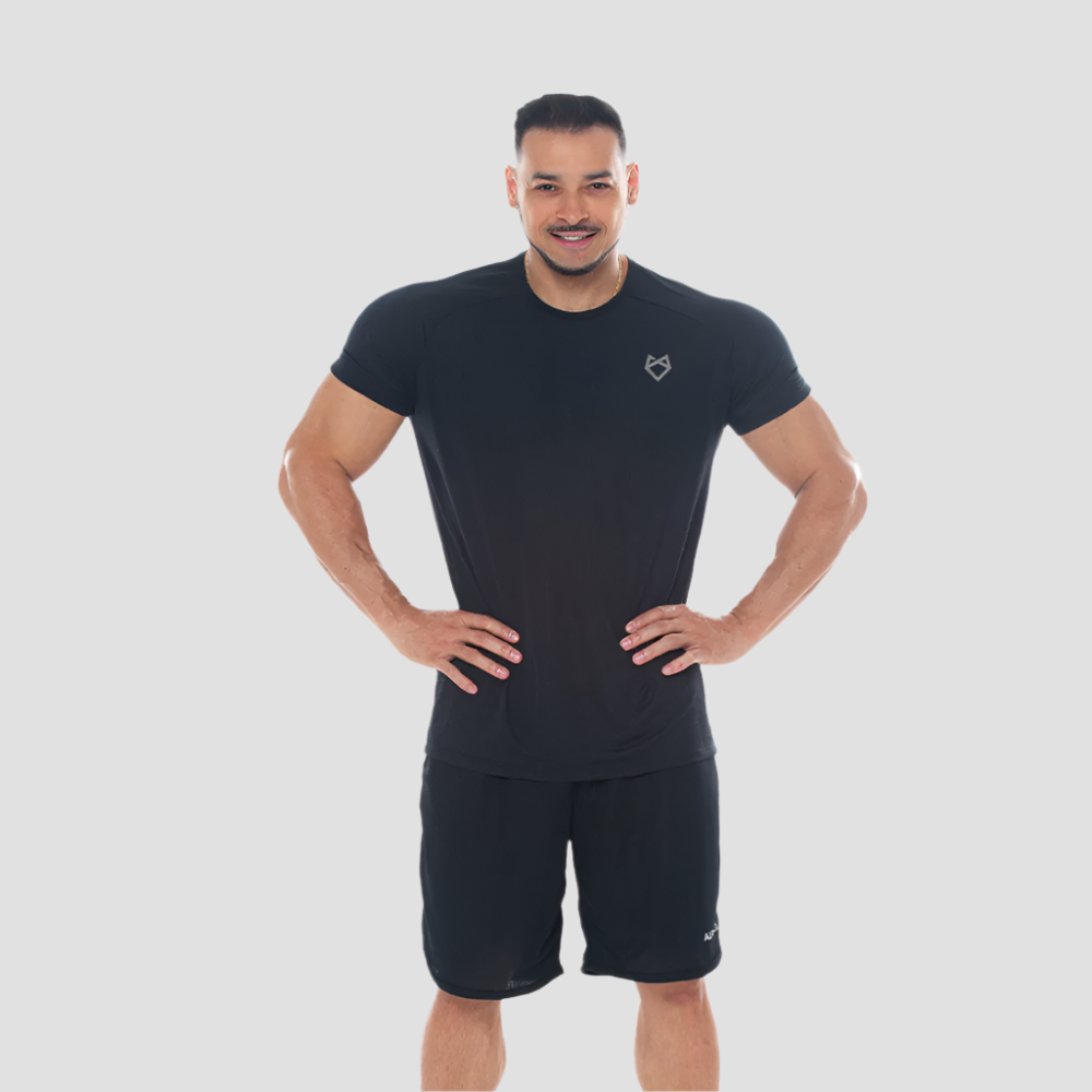 Kit 6 Camisetas Pretas de Treino