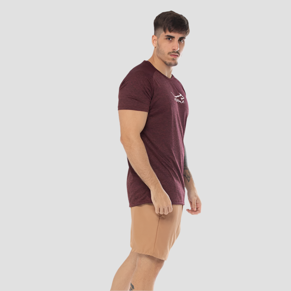Camiseta Dry Fit Fluid Move Mescla Vinho