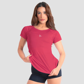 Camiseta Feminina Dry Fit Middle Lupus Rosa Rouge