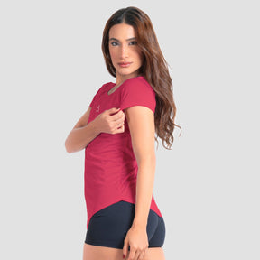 Camiseta Feminina Dry Fit Middle Lupus Rosa Rouge