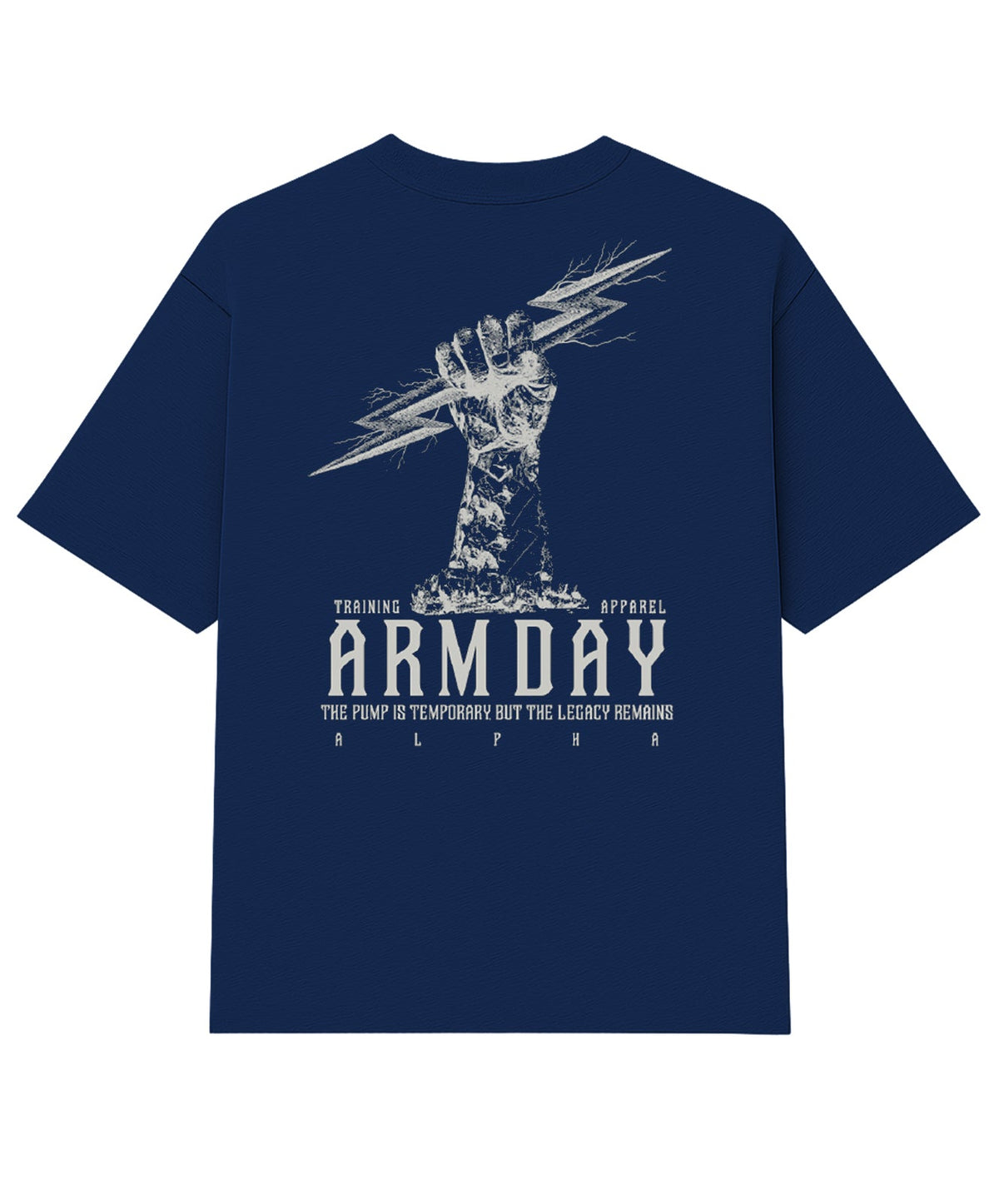 Camiseta Oversized Arm Day Azul Marinho