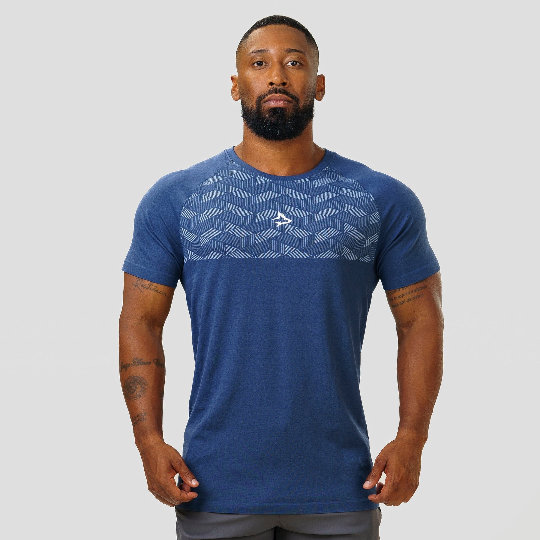 Camiseta Apex Dry Holographic Marinho - Sem Costura