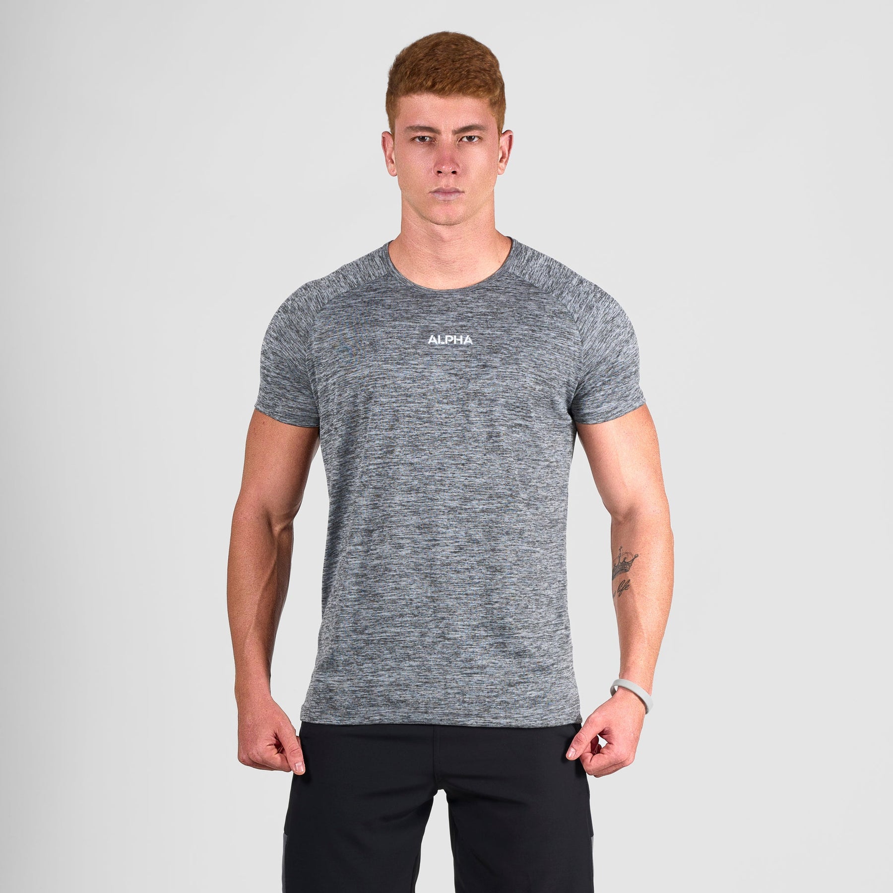 Camiseta Dry Fit Essential Mescla Cinza