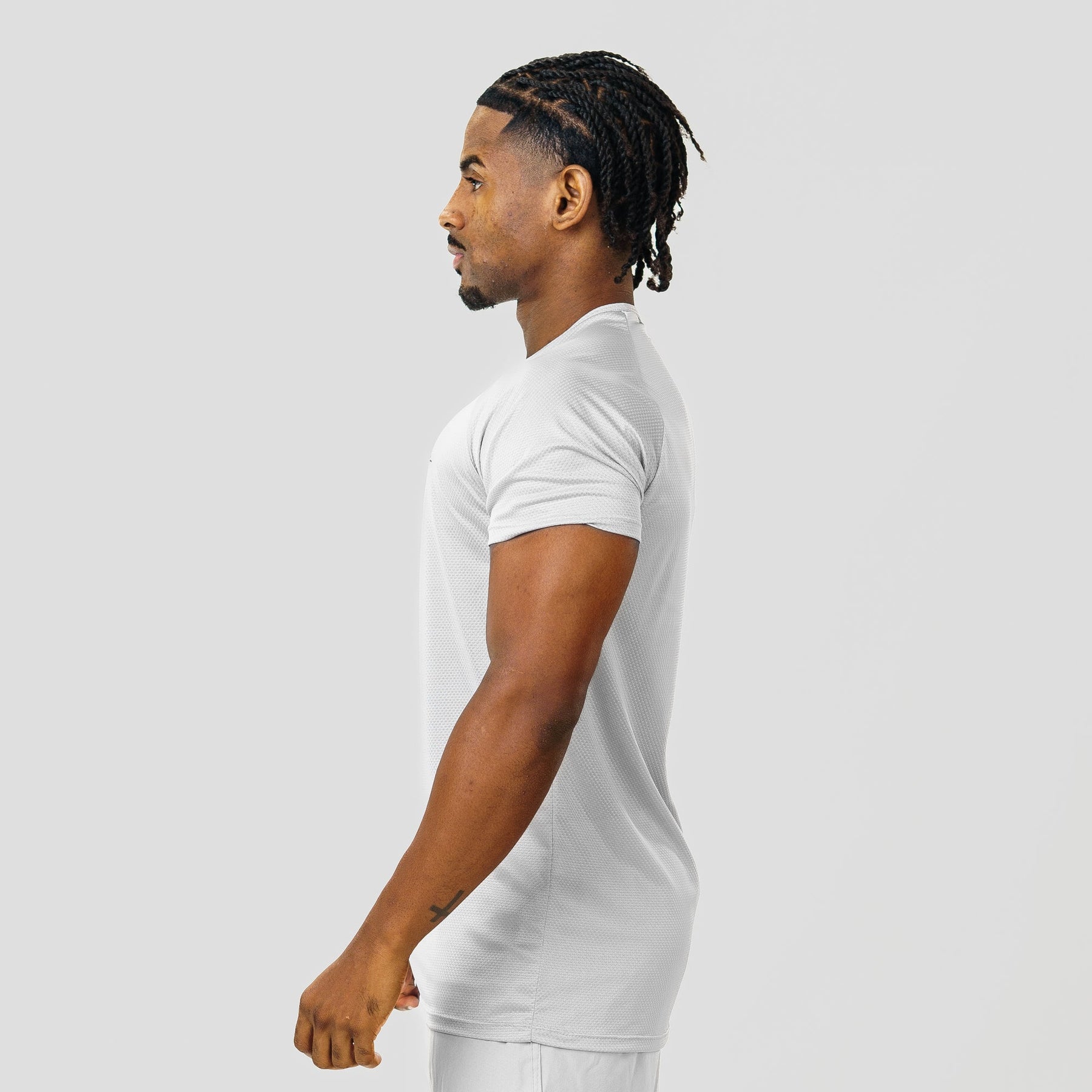 Camiseta Dry Fit Line Move Cinza Névoa