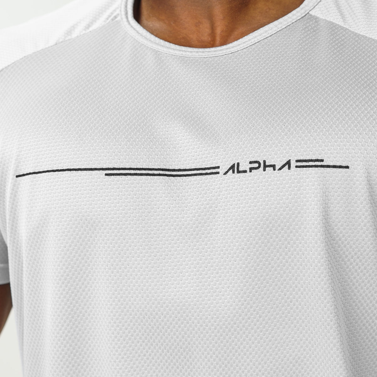 Camiseta Dry Fit Line Move Cinza Névoa