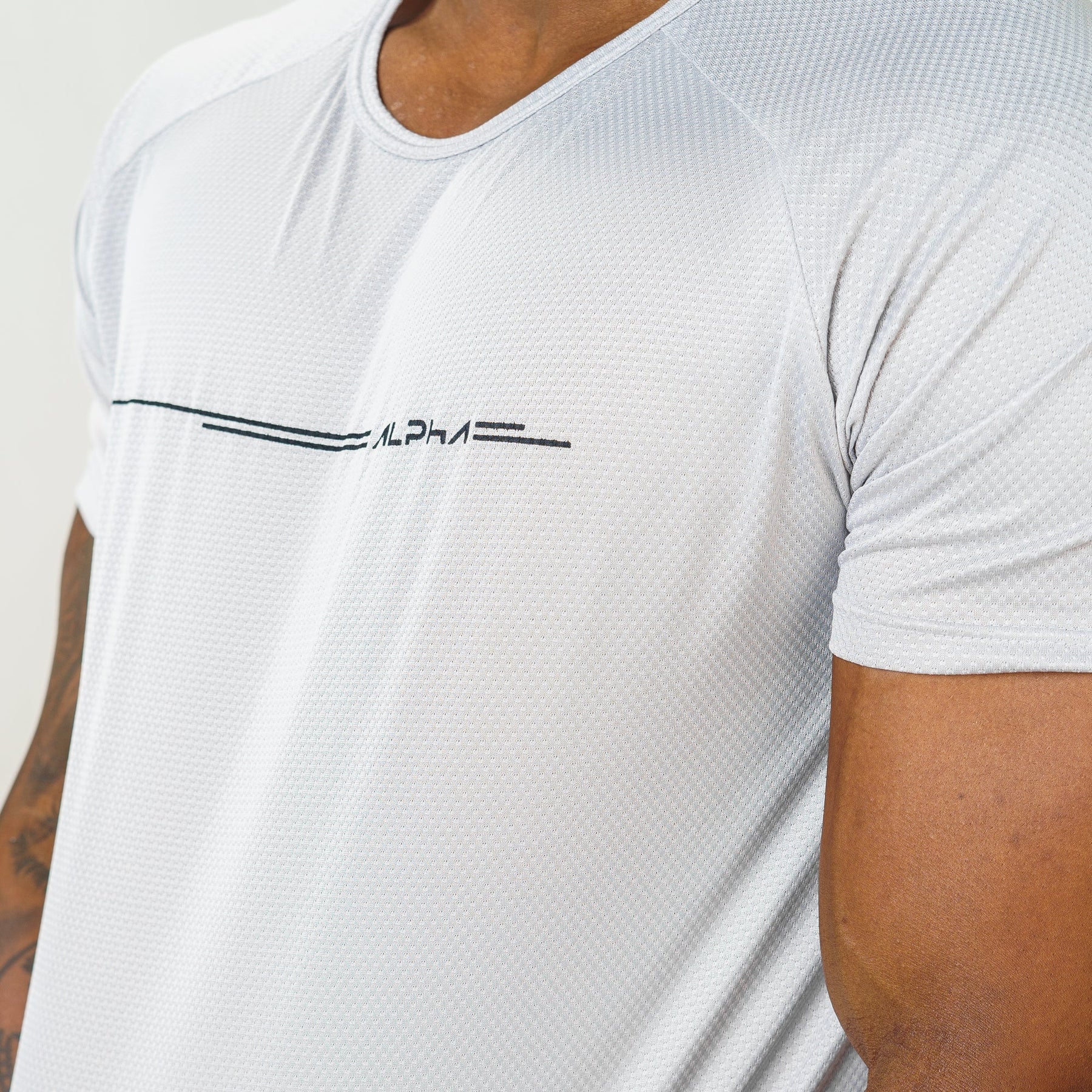 Camiseta Dry Fit Line Move Cinza Névoa