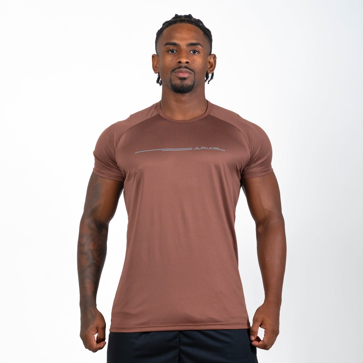 Camiseta Dry Fit Line Move Marrom