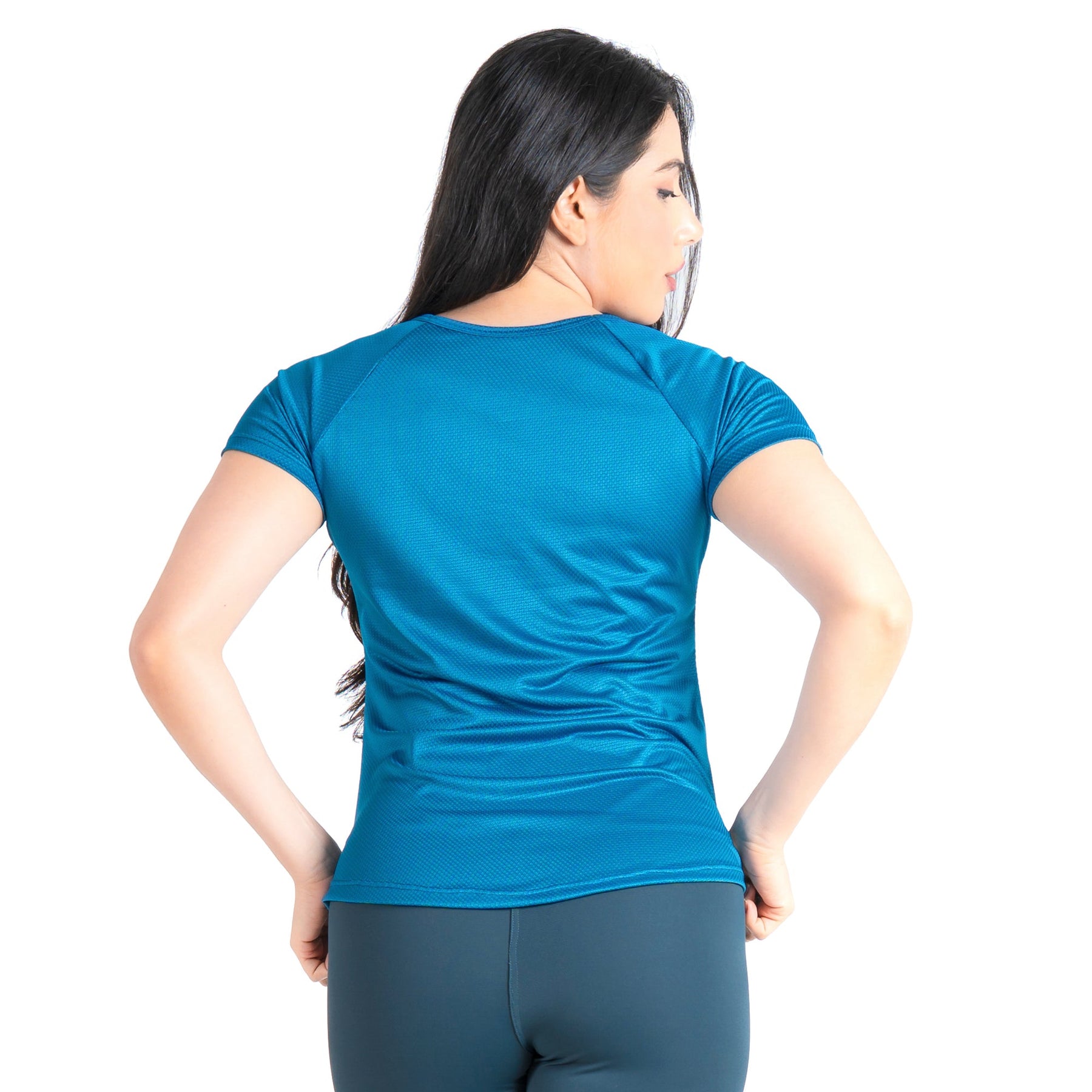 Camiseta Feminina Dry Fit Middle Lupus Azul Safira