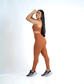 Conjunto Basic Feminino Top e Calça - New Horizon Cappuccino