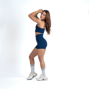 Conjunto Basic Feminino Top e Short - New Horizon Azul Bruma