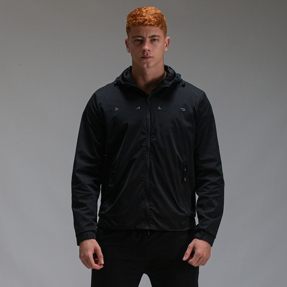 Jaqueta Com Capuz Alpha Flex Pró Preto
