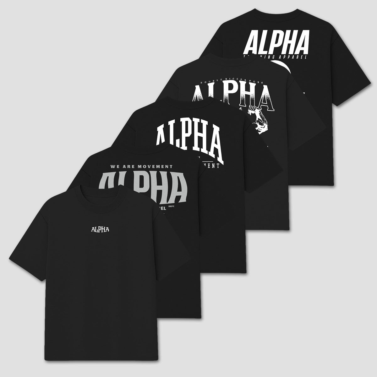 Kit 5 Camisetas Oversized Black Collection