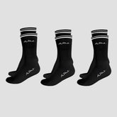 Kit 3 Meias Masculinas Cano Médio Alpha - Preto