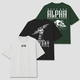 Kit 3 Camisetas Oversized Verde & Neutros