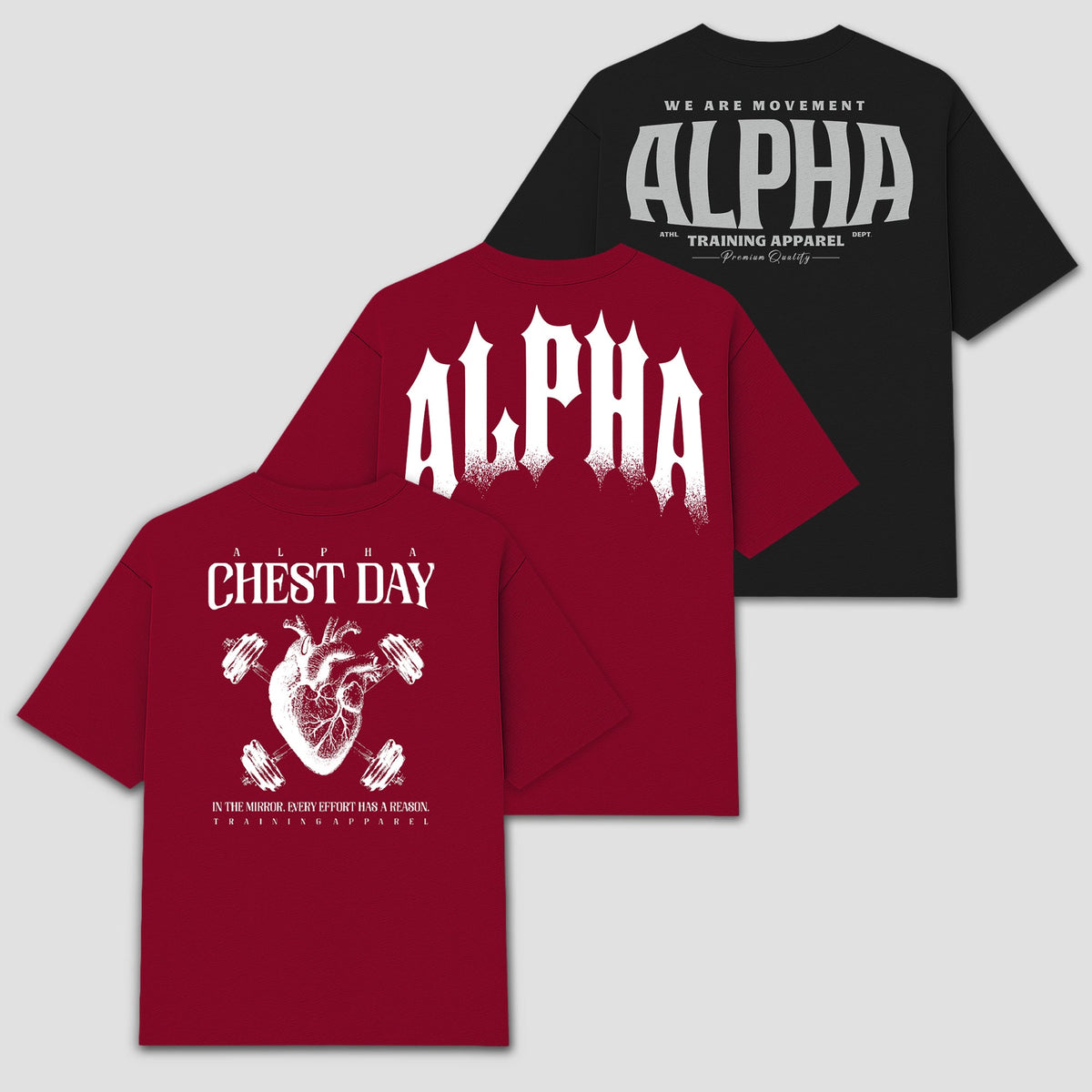 Kit 3 Camisetas Oversized Carmim Impacto