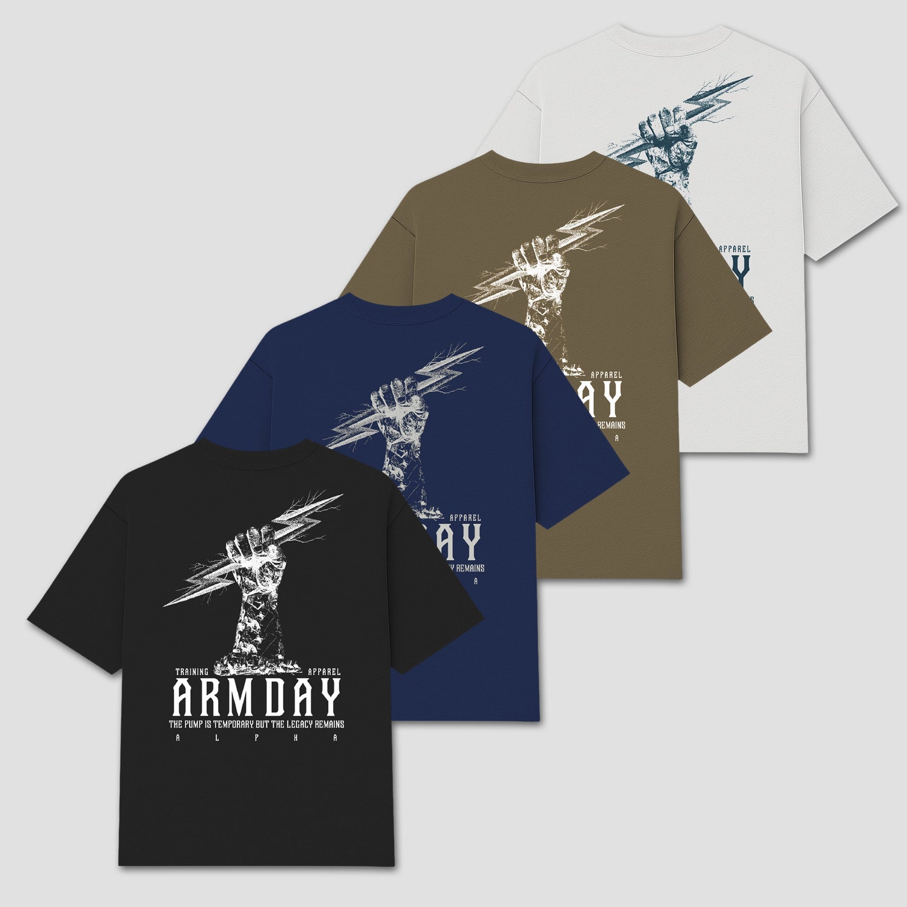 Kit 4 Camisetas Oversized Arm Day Completo