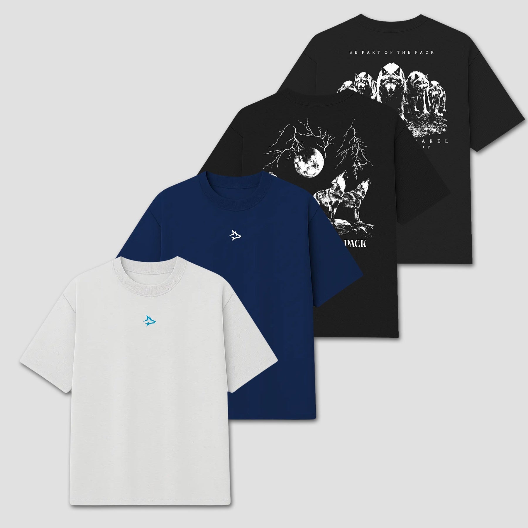 Kit 4 Camisetas Oversized Lupus Mix