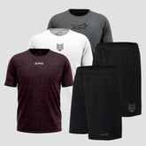 Kit Esportivo Dry Fit: 3 Camisetas + 2 Shorts