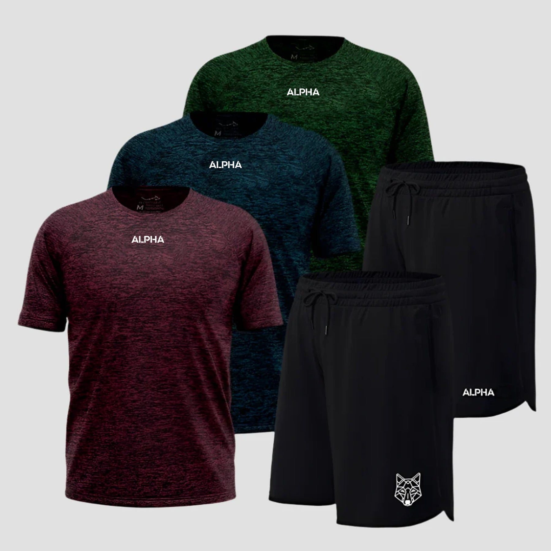 Kit Performance Masculino: Camisetas Dry Fit + Bermudas Esportivas