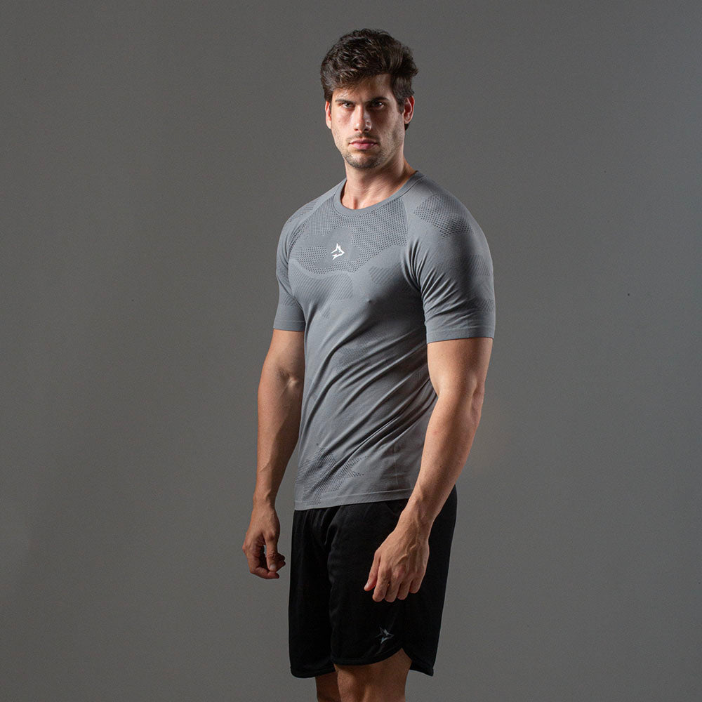 Camiseta Apex Dry Middle Lupus Cinza - Sem Costura