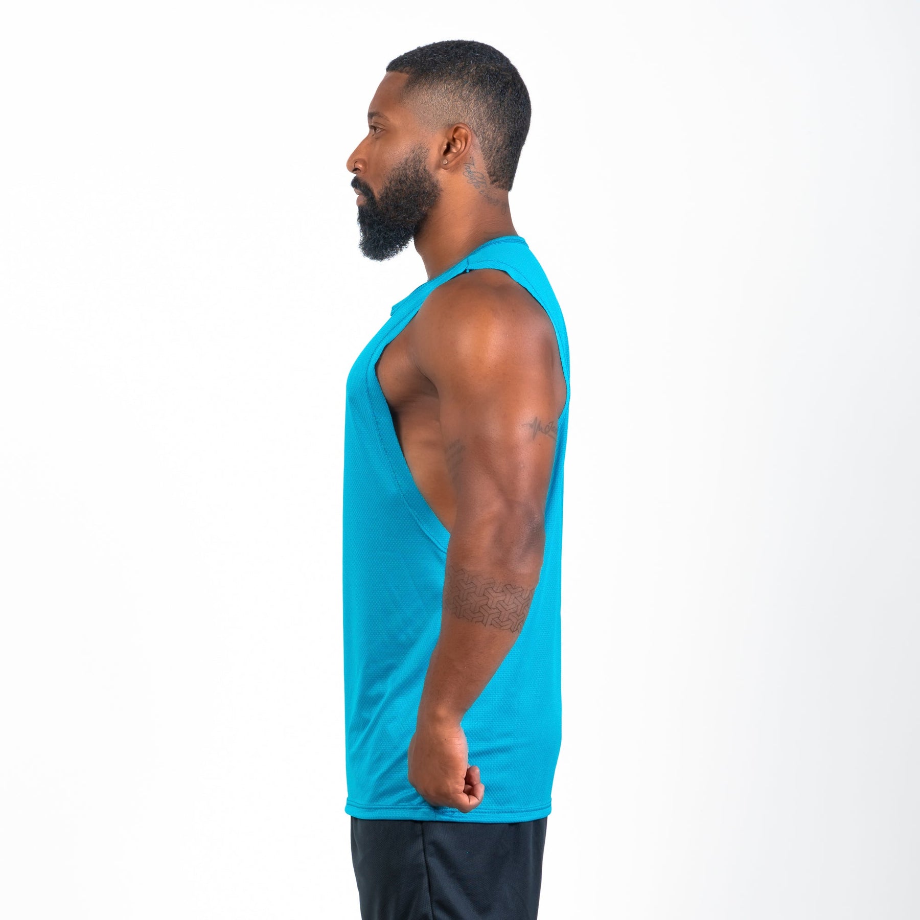 Regata Machão Dry Fit Lobo Geométrico Azul Pacífico