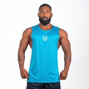 Regata Machão Dry Fit Lobo Geométrico Azul Pacífico