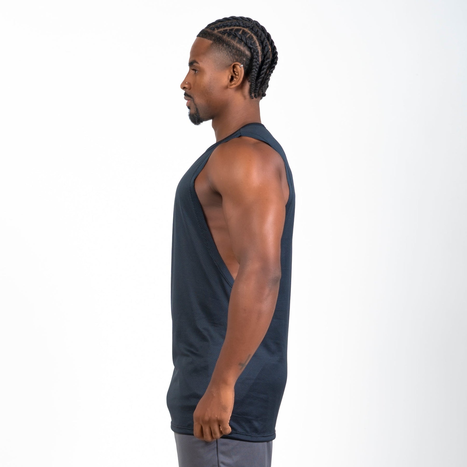 Regata Machão Dry Fit Lobo Geométrico Preto