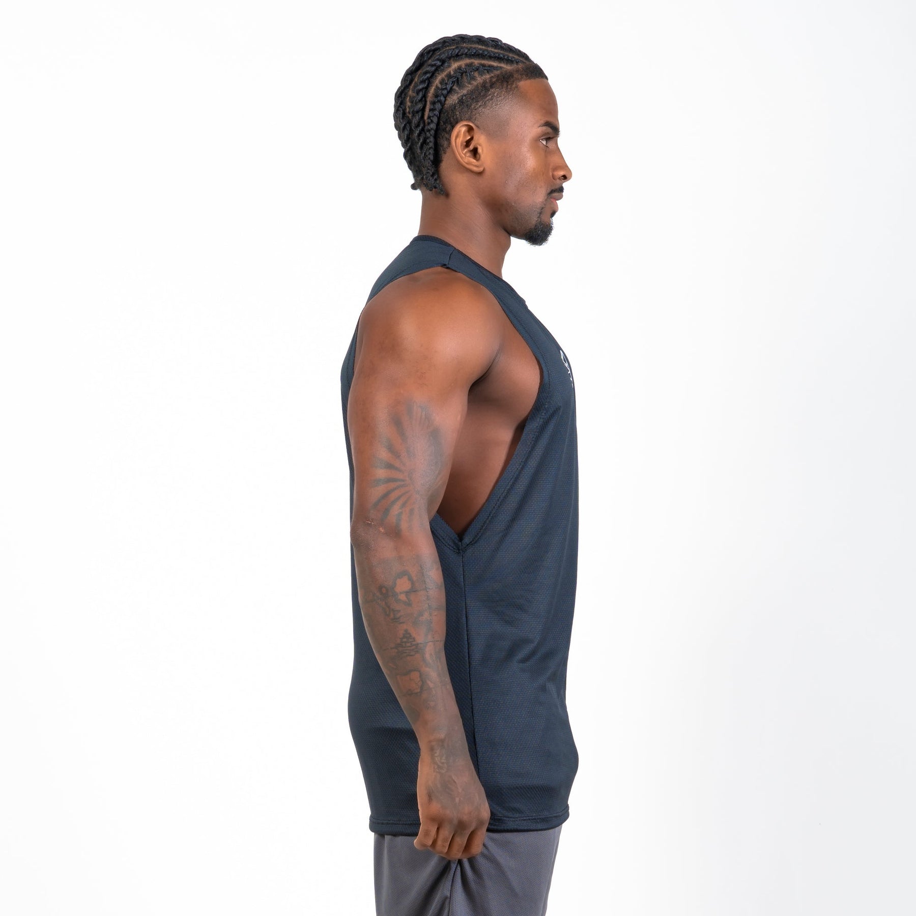 Regata Machão Dry Fit Lobo Geométrico Preto