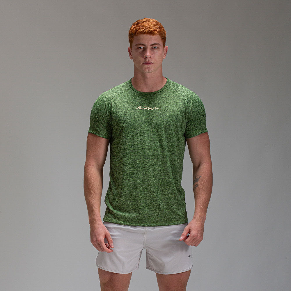 Camiseta Dry Fit New Fluid Mescla Verde Neon